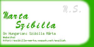 marta szibilla business card