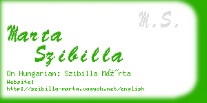 marta szibilla business card